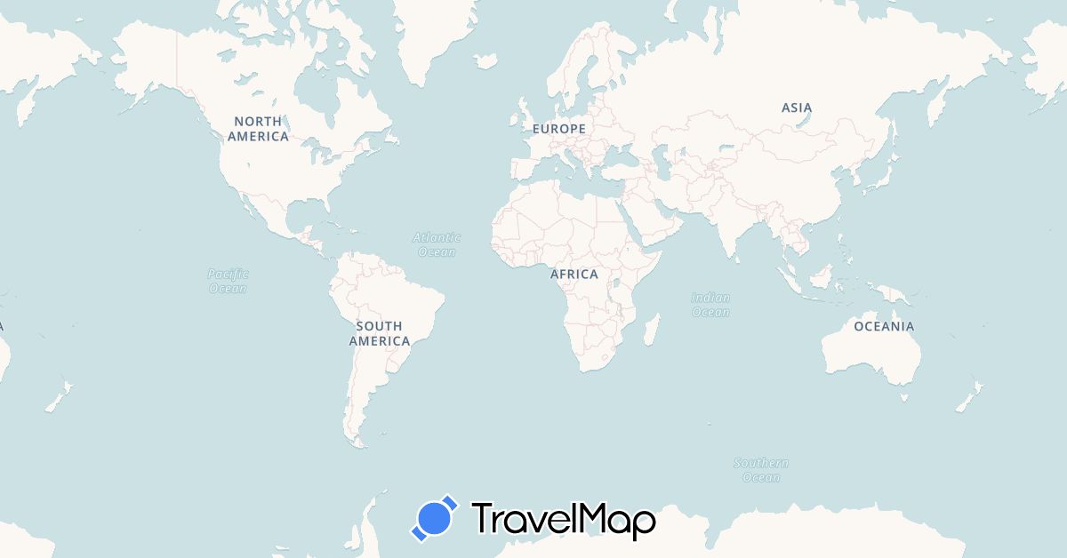 TravelMap itinerary: driving in India (Asia)